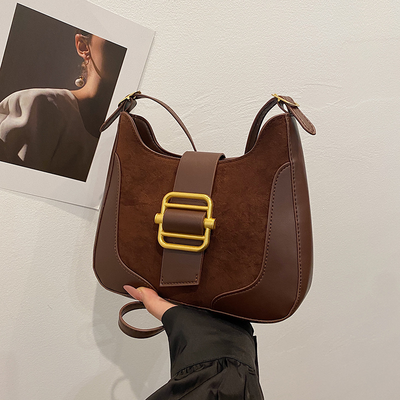 Coreano retro mirad bolso de brazo de color contraste para mujeres 2024 otoño invierno nuevo estilo de moda bolso de hombro portátil