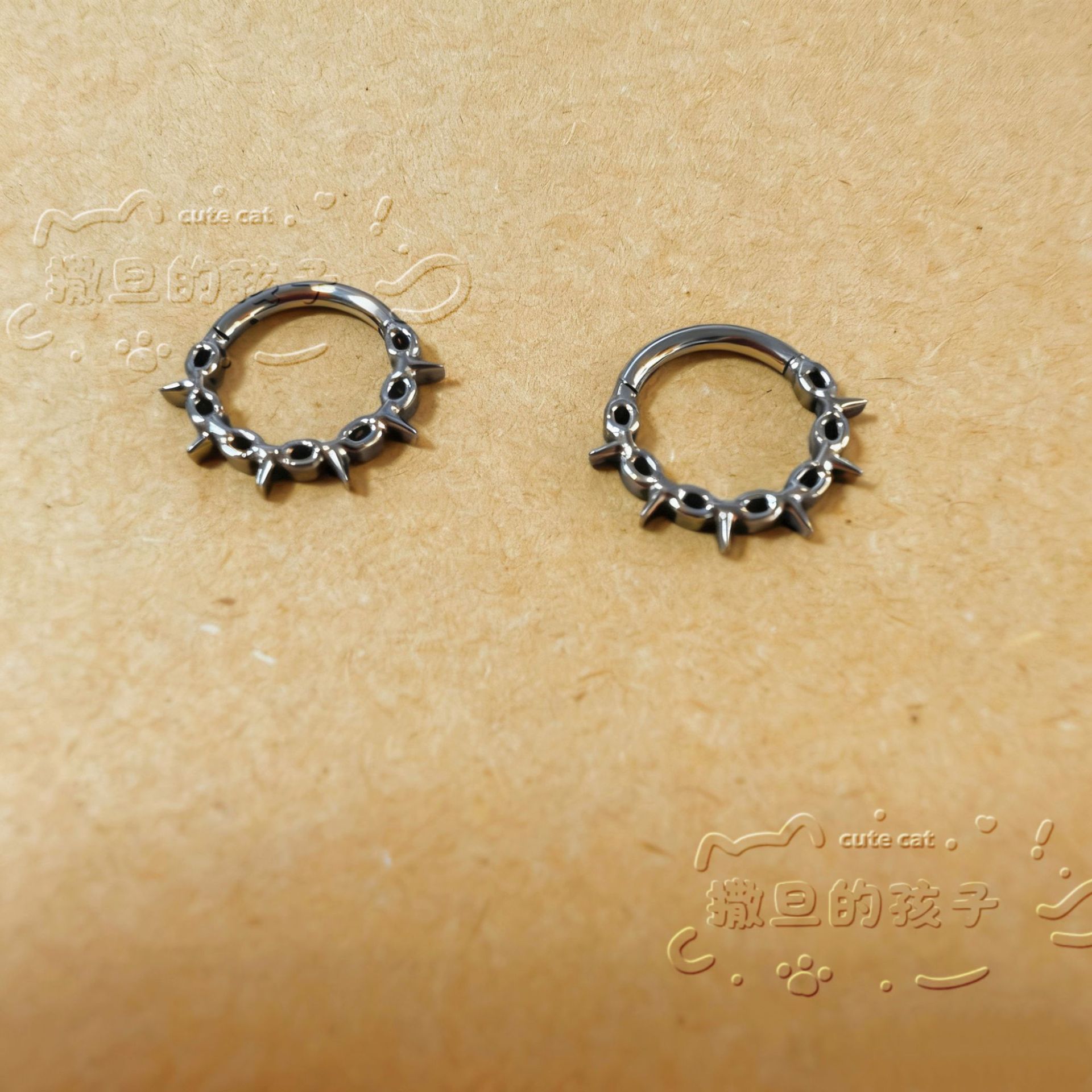Satan's Child Burning Silver Thorn F136 Titanium Alloy Nose Ring Septum Jewelry Nose Stud Ear Cartilage Ring detail image 3