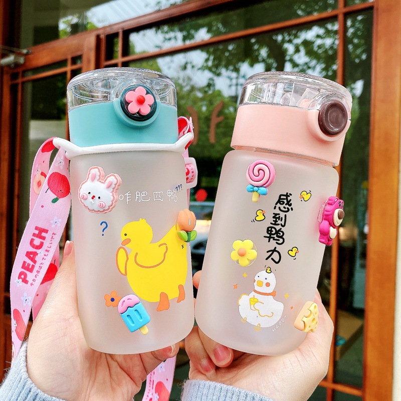 水杯吸管杯韓版女生大人便攜可愛夏天高顏值杯子磨砂玻璃杯ins風
