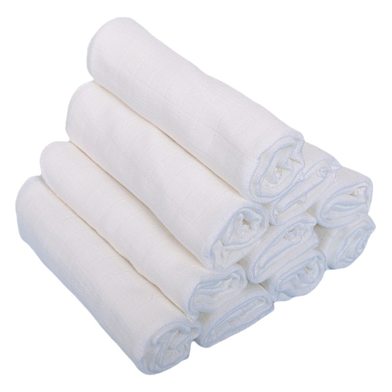 Manufacturer Wholesale Newborn Mustard Seed White Diaper Double Layer Thickened Gauze Washable Diaper Pad Breathable Baby Urine
