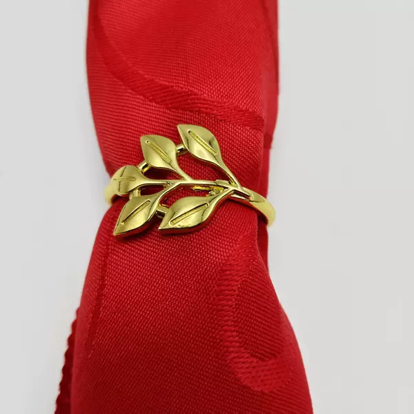 Sparkling Hotel Jewelry Napkin Buckle Leaf Shape Napkin Ring Tableware Napkin Ring