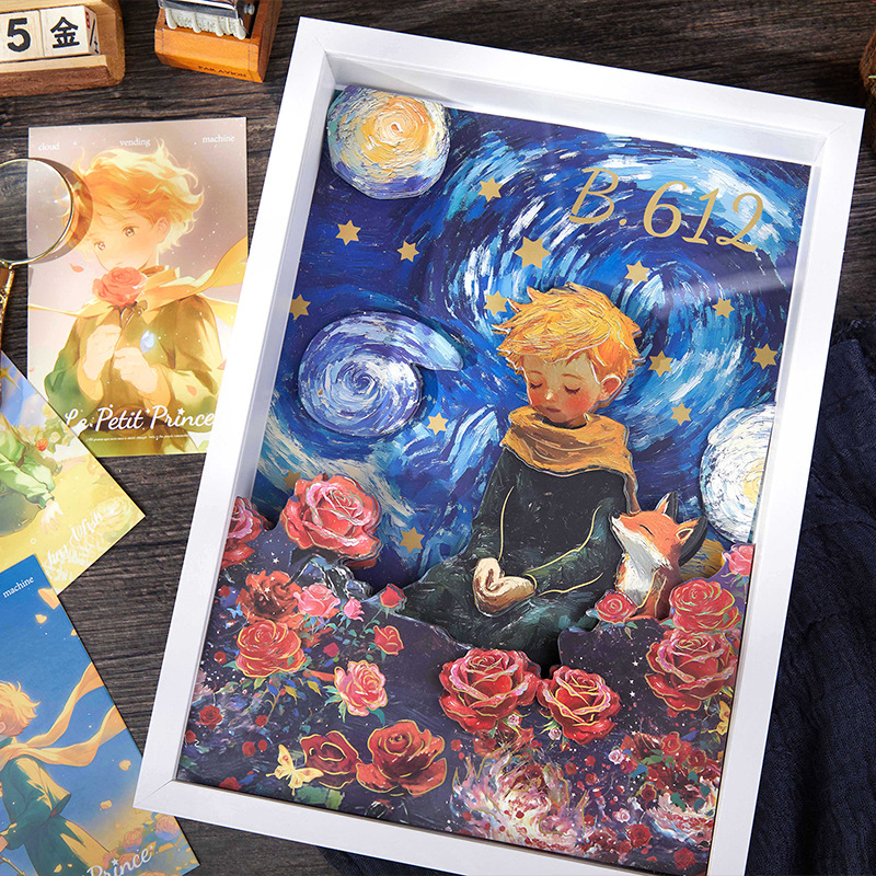 Recoge el rompecabezas tridimensional de múltiples capas Rose Star Wish Series Personajes literarios originales Rompecabezas de regalos navideños para estudiantes