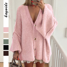 凯阔跨境欧美休闲简约宽袖毛织衬衫毛衣女装2025秋冬亚马逊独立站