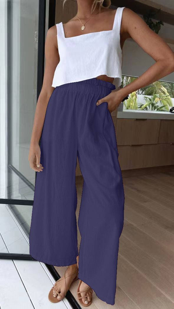Women's Daily Simple Style Solid Color Full Length Casual Pants Wide Leg Pants display picture 40