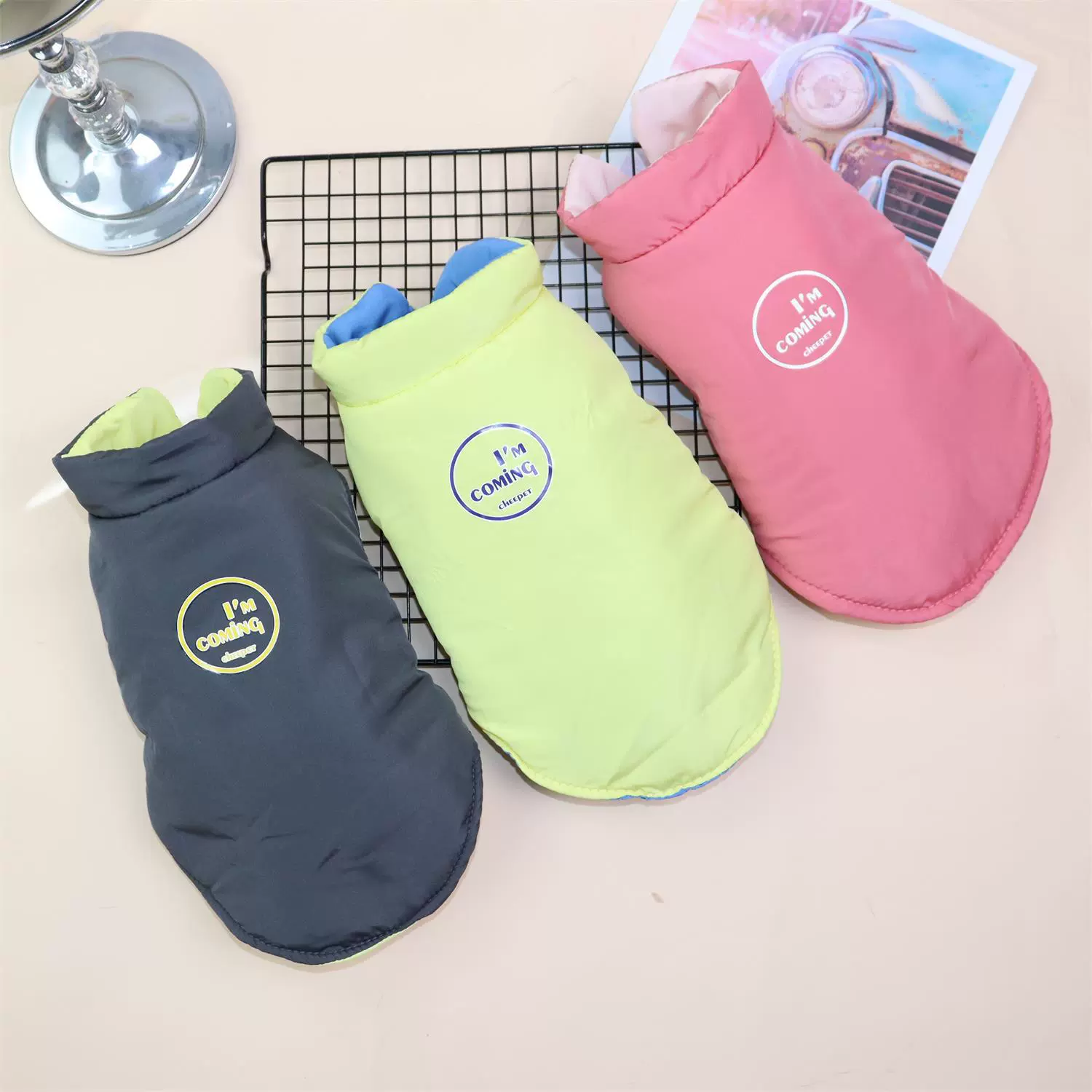 Внутри и снаружи Контрастный цветной жилет Осенне-зимняя одежда Хлопковая одежда для домашних животных Одежда для маленьких собак Маленькая собака Кошка Тедди Горький медведь Schanery