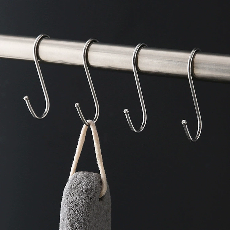 S-образный крючок без перфорации для хранения на кухонной двери, бытовой одинарный крючок для сушки.
