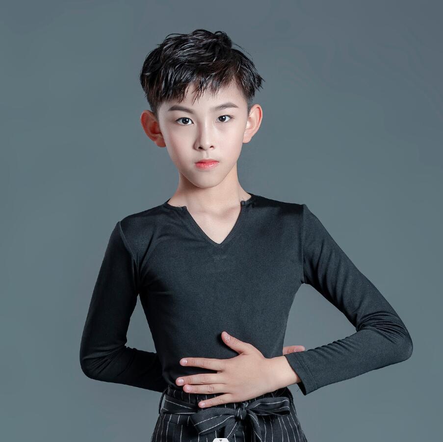 Black V-Neck Long Sleeve Top