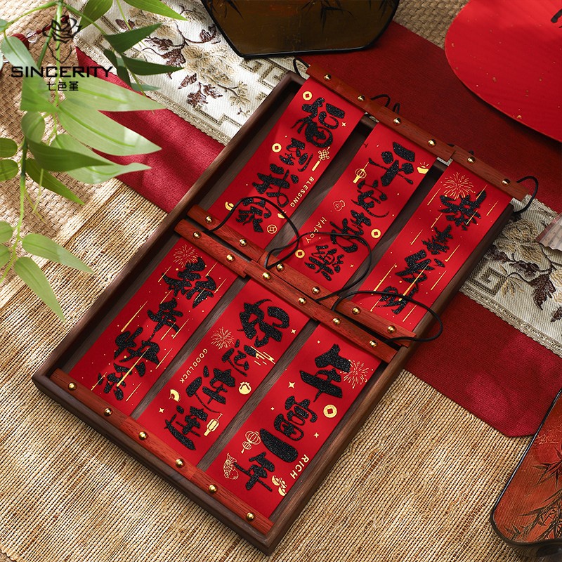 Siete colores de cordier chino viento enrollador colgar decoración de barril de Año Nuevo decoración con florista material DIY colgante floral