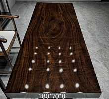 尺寸：180*70*8 黑檀独板实木大板原木茶桌餐桌老板桌会议桌