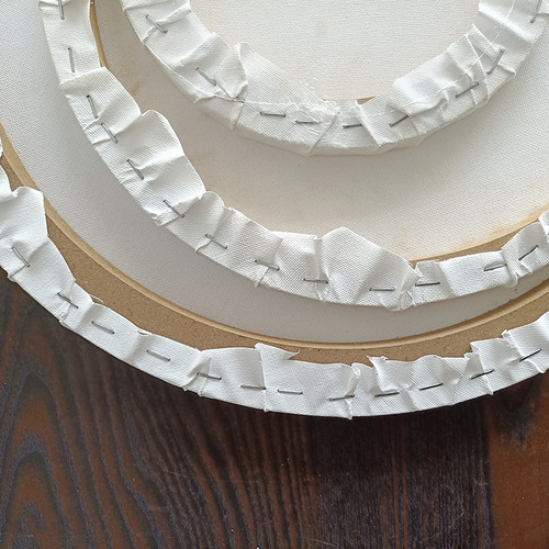 Circular oil painting frame factory wholesale, pure cotton linen DIY picture frame, hand-painted acrylic paint inner frame oil