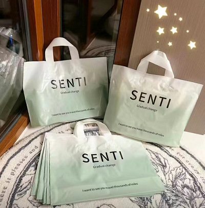 Bolsa de mano, bolsa para ropa, bolsa con logotipo impreso personalizado para ropa, bolsa de regalo, bolsa de cosméticos de plástico engrosado y duradero