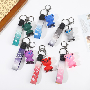New Bear Gradient Graffiti Violent Bear Keychain Doll Pendant Accessories High-Value Gift Keychain Pendant