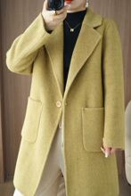 秋冬时尚毛呢外套女中长款风衣韩版宽松小个子西装高档羊毛大衣短