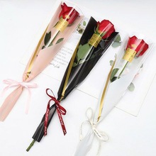 单只花束包装新款韩式三角袋包装袋单支玫瑰花艺包装材料一件批发