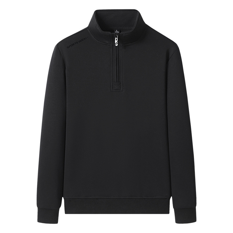 Pure Cotton Stand Collar New Style Half-Zip Sweatshirt Set Trendy Men's Spring Casual Large Size Comfortable Dad Outfit for Spring and Autumn Pure Cotton Stand Collar New Style Half-Zip Sweatshirt Set Trendy Men's Spring Casual Large Size Comfortable Dad Outfit for Spring and Autumn