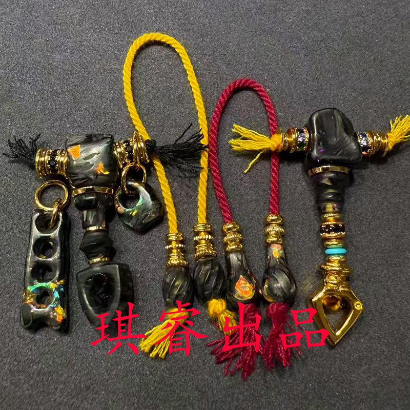 Carbon Fiber Three-Way Connector Set DIY Buddha Head Accessories Bracelet Star and Moon Vajra Seed Walnut Bodhi Accessories Jewelry