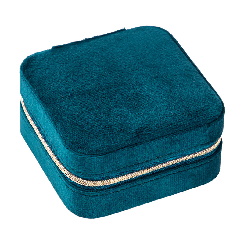 Caja de joyería de terciopelo del fabricante original, caja de almacenamiento de joyería de estilo europeo y americano, de una sola capa, portátil, de viaje, de alta gama.