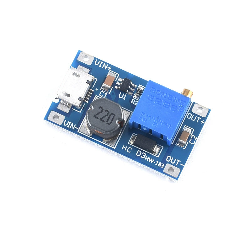 DC-DC регулируемый повышающий модуль 2A повышающая плата с входом USB micro порт зарядки