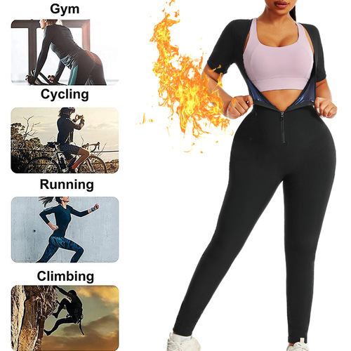 Ladies' Tummy Toning Sweaty Sport Running Yoga Fitness Suit Exquisite Sweat Body Shaping Bodysuit