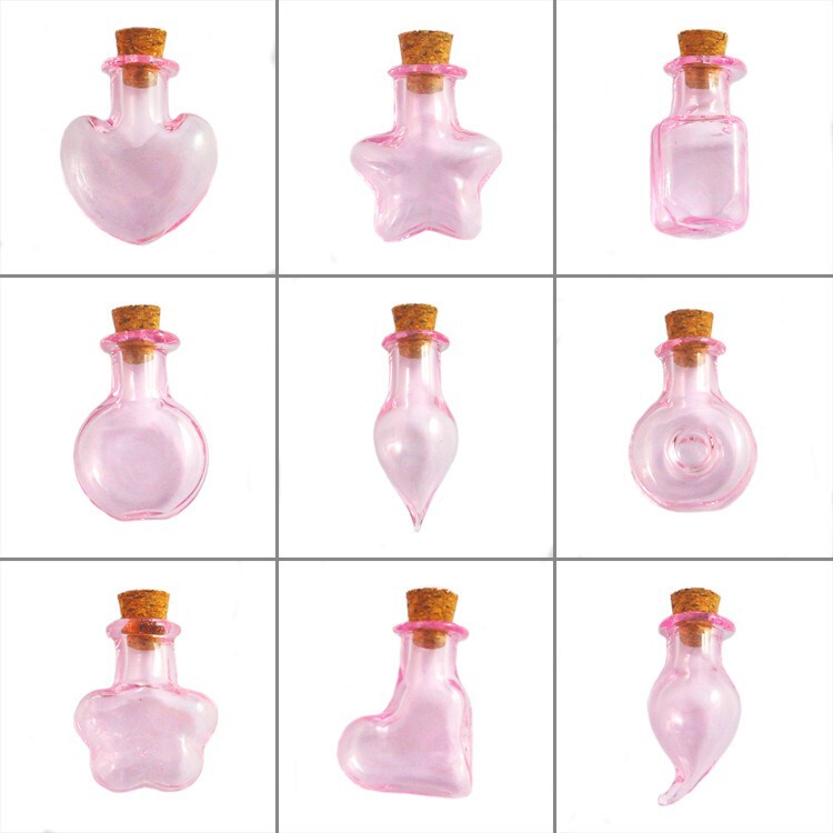 Pink Glass Vial DIY Handmade Jewelry Accessories Wishing Bottle Star Bottle Perfume Bottle Pendant Mobile Phone Pendant Pink Glass Vial DIY Handmade Jewelry Accessories Wishing Bottle Star Bottle Perfume Bottle Pendant Mobile Phone Pendant