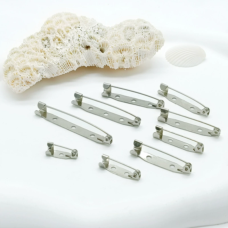 Металлическая белая брошь с железным отверстием, стандартная булавка, аксессуары для ювелирных изделий «сделай сам», клейкая пряжка для одежды, разные спецификации