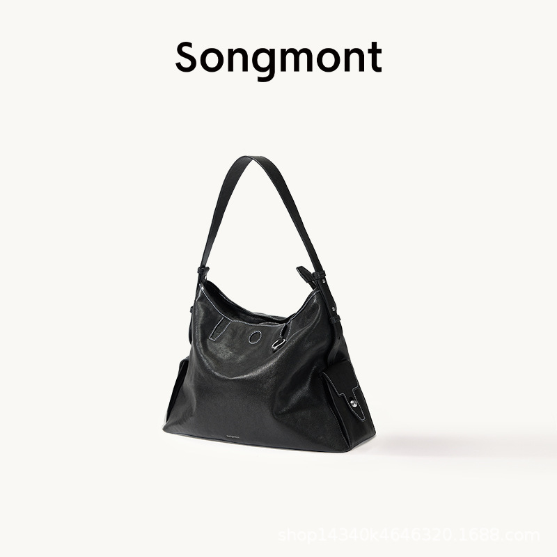 李娜と同じスタイルのSongmont Yamashita Yousongトレースシリーズホーボーバッグ植物タンニンなめし牛革ショルダークロスボディソフトバッグ新しいスタイル|undefined