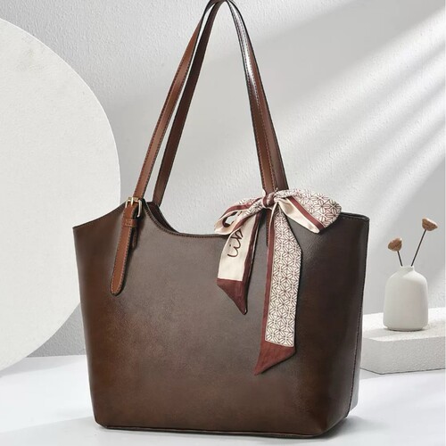 Tot Bag Retro Oil Leather Women's Simple Texture Shoulder Bag Practical Commute Crossbody Bag