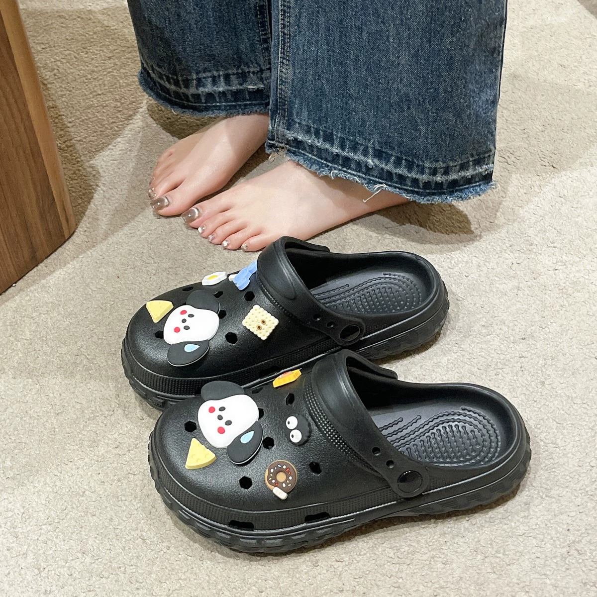 Туфли Crocs с толстой подошвой женские, новый внешний вид 2026 весна-лето EVA увеличенная противоскользящая обувь большого размера пары сандалий и тапочек для мужчин 5