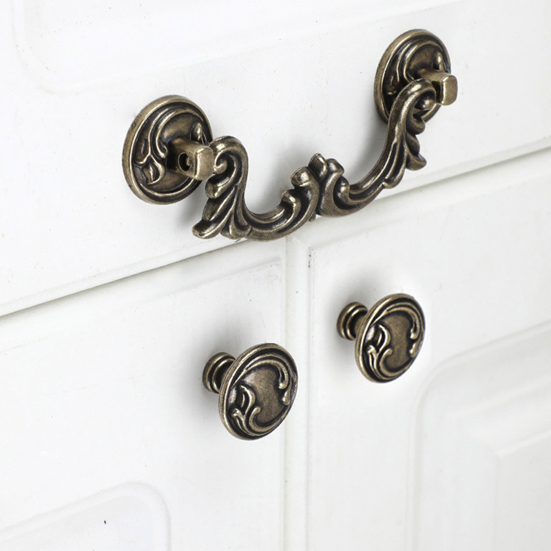 Bronze handle European antique cabinet wardrobe handle simple retro…