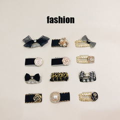 Purely handmade small fragrant pet hairpin black and white bow cat hairpin dog hairpin internet celebrity pet headwear