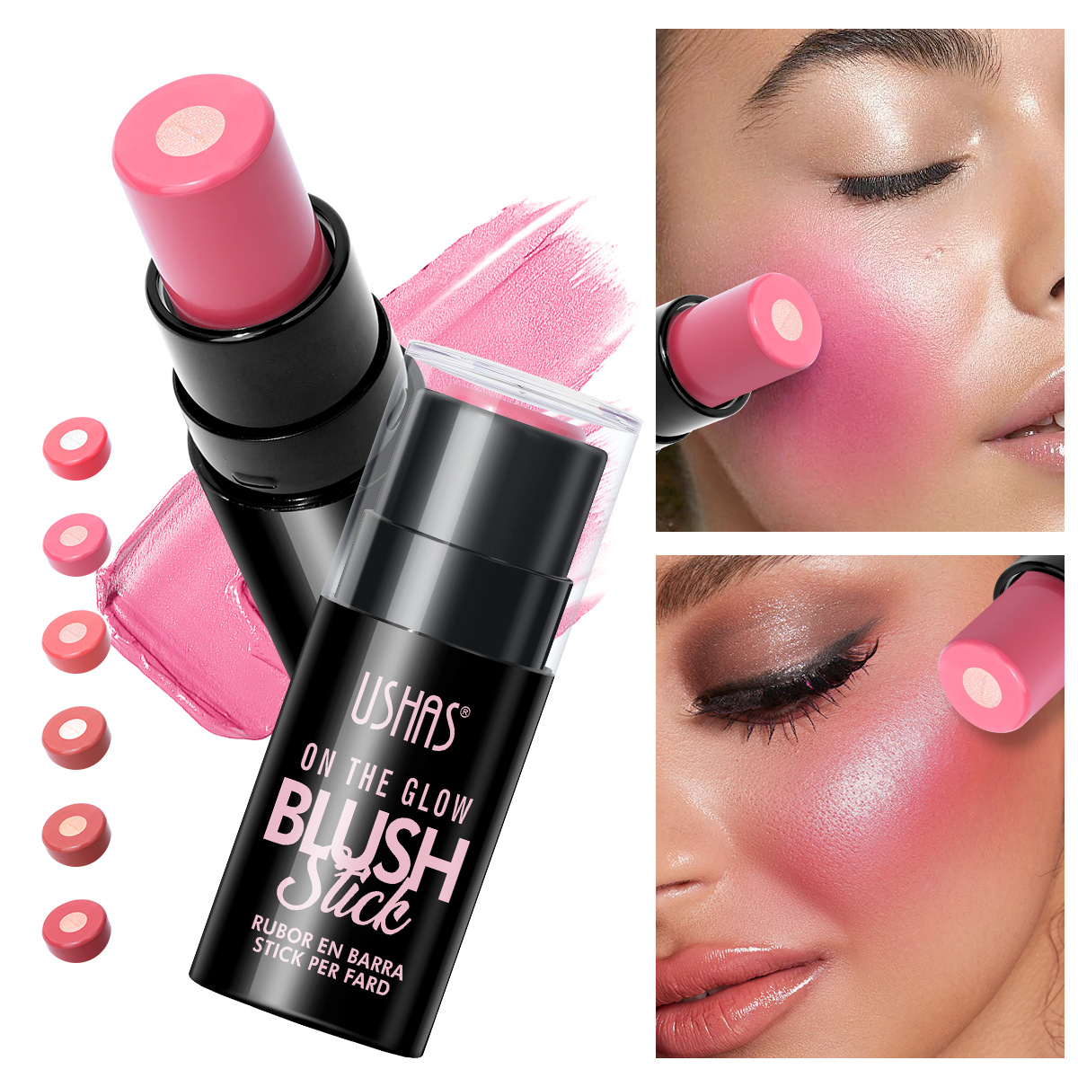 USHAS Europa y Estados Unidos spot transfronterizo rubor palo rubor lápiz labial impermeable maquillaje de larga duración UC138