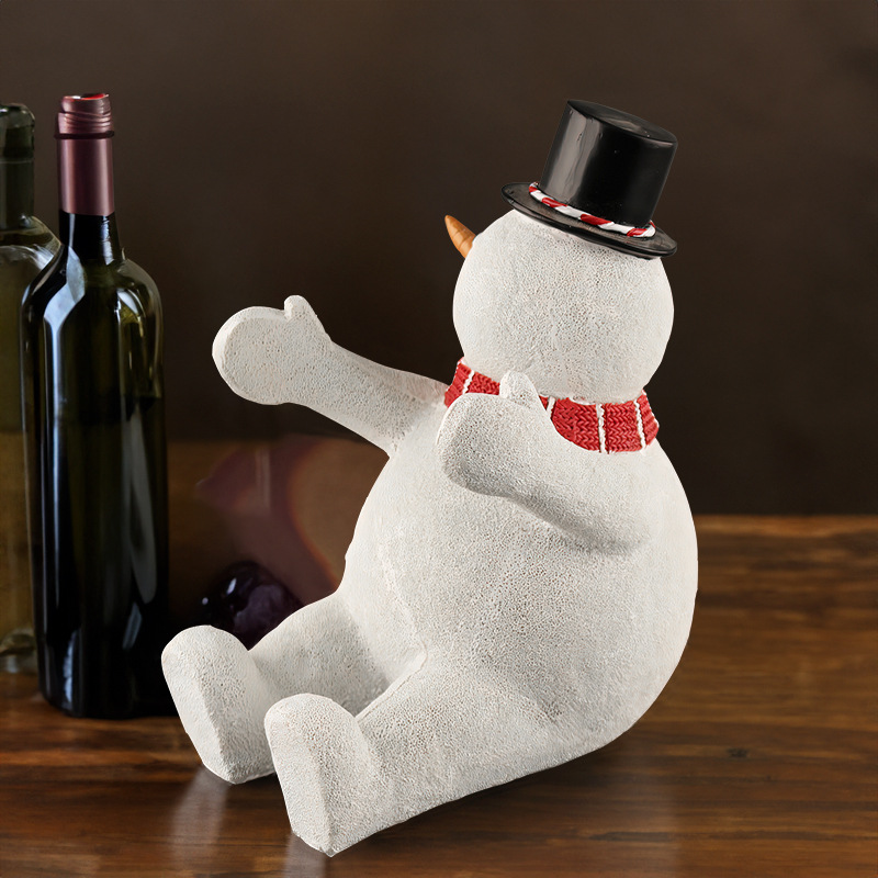  new creative Nordic Christmas Snowman bear resin wine rack decoration living room dining table wine cabinet decoration