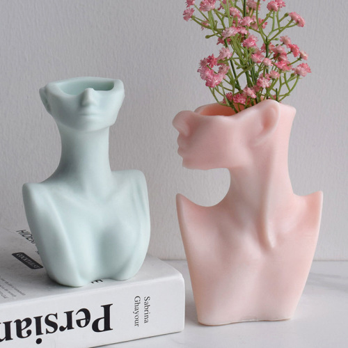 Side face flower pot silicone mold succulent flower pot gypsum cement mold vase glue concrete mold