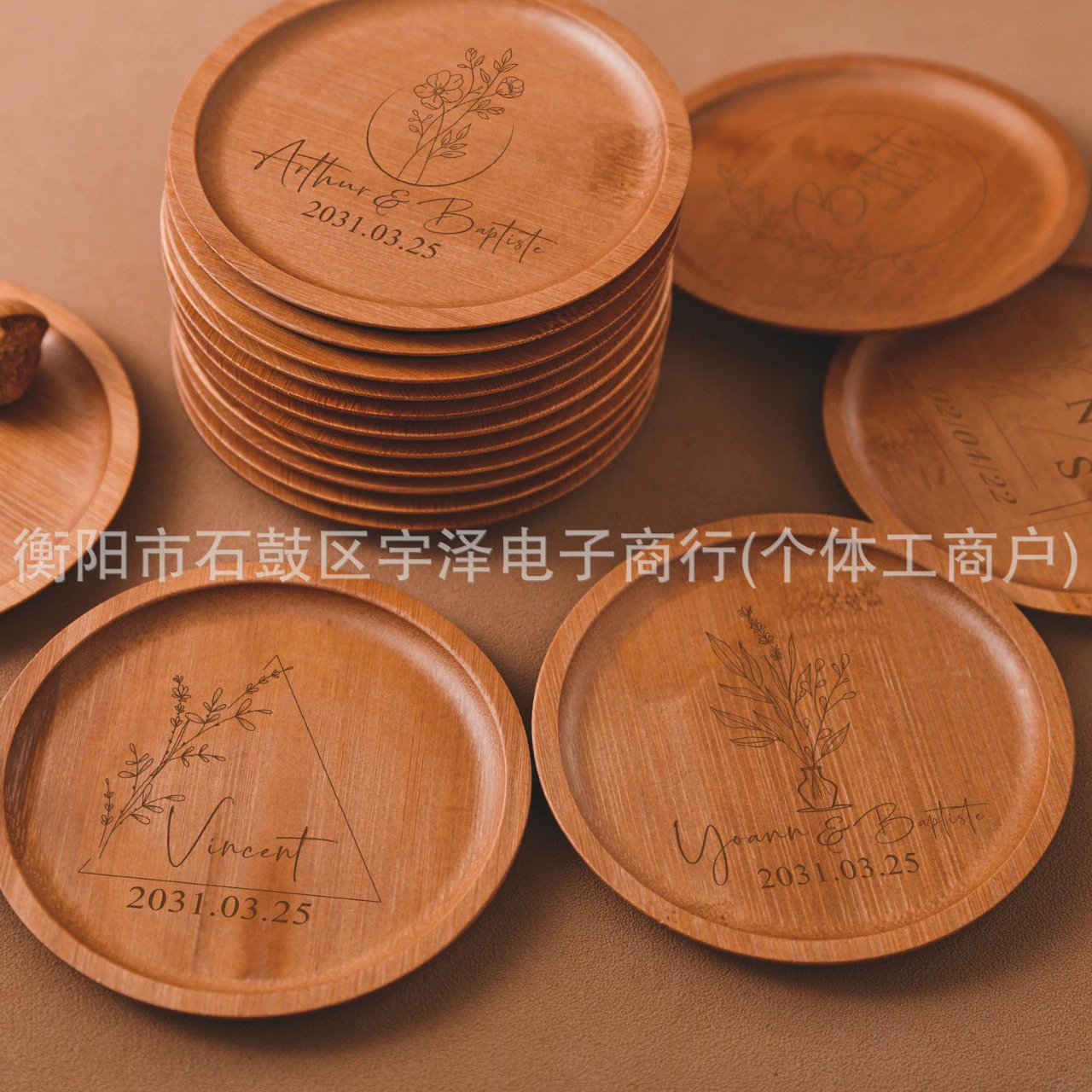 Набор подставок для чая из бамбука Etsy Xiyin TUMU с индивидуальным логотипом, простой и креативный дизайн, круглые подставки для чайной церемонии.