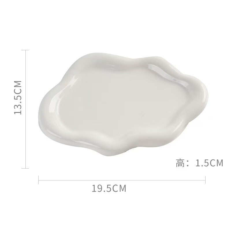 跨境外贸ins简约饰品收纳盘创意白s银色盘子装饰摆件电镀首饰托盘|undefined