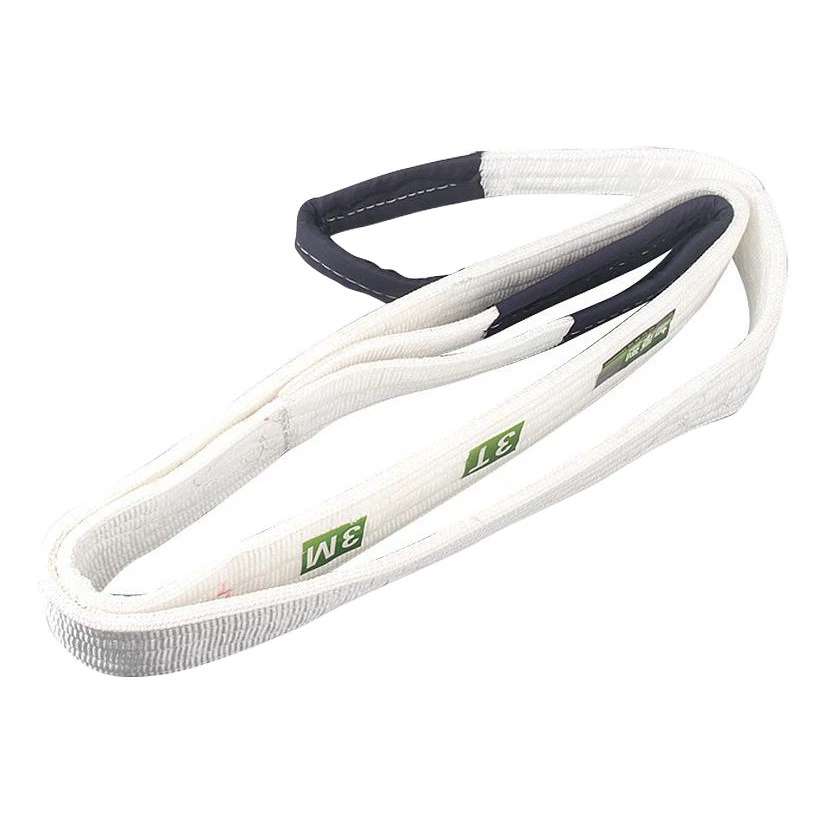 Промышленный поднимаясь пояс утолщенный слинг кольца Анти -- вырезывания поднимаясь Расширенный плоский поднимаясь пояс белый слинг кольца с пряжкой на обоих концах