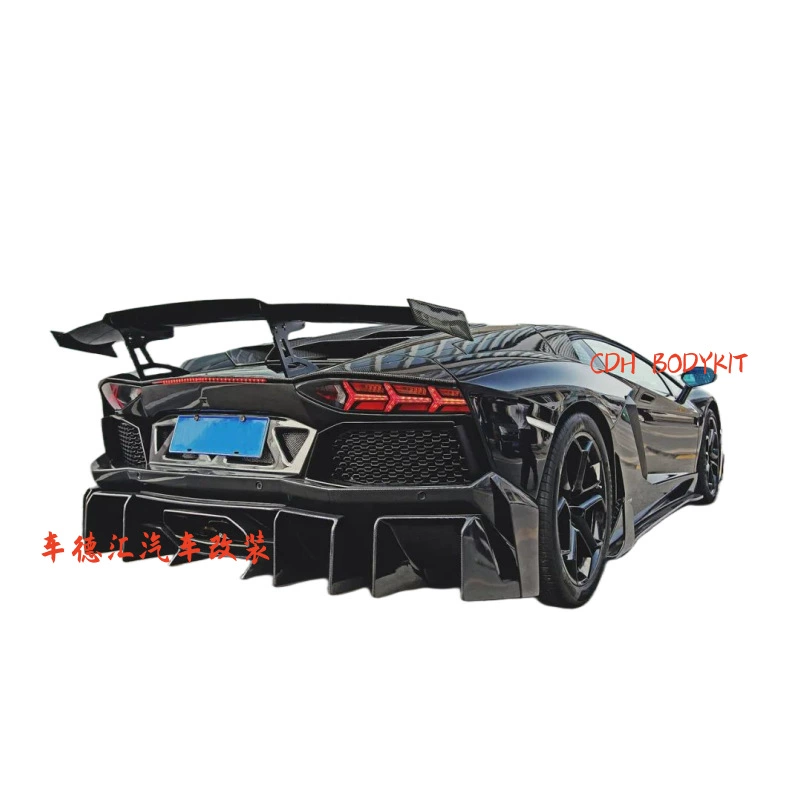 Комплект заднего антикрылья из карбонового волокна для Lamborghini Aventador LP700 DMC, фиксируемый wing wind