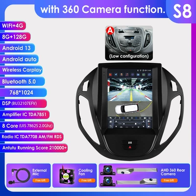 DVD Navigation, of Ford Tourneo, Vertical - model-a-with-360-camera-8128g-wifi4g-lte-version-7862-carplay-eight-core-97inch-suitable-for-13-21-ford-tourneo