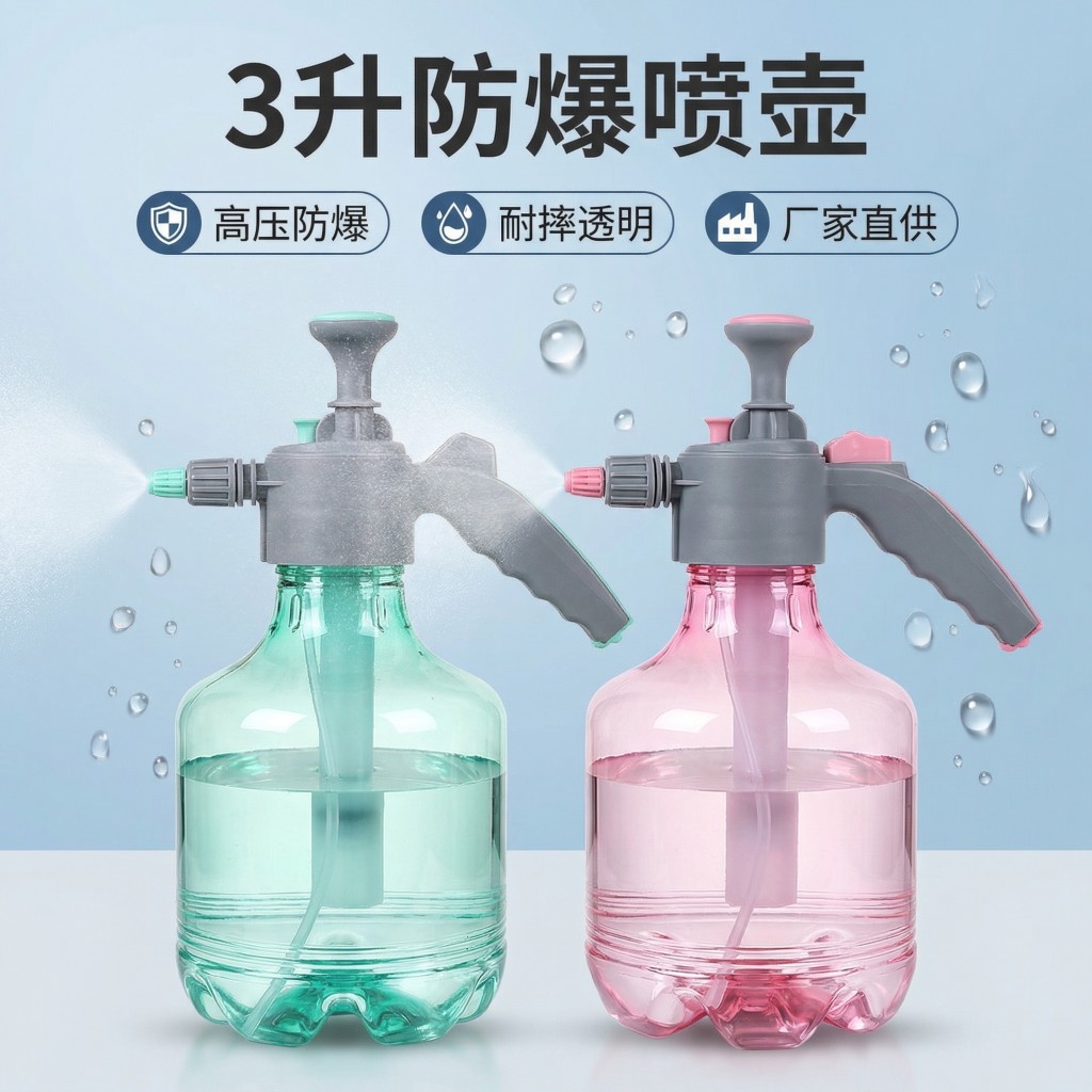 Manufacturer's Supply Transparent 3-Liter Watering Can for Garden Balcony Flower Pots, Thickened Plastic Gardening Tool