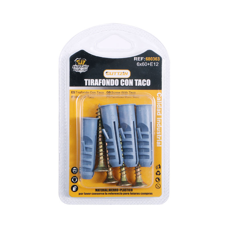 厂家供应泡壳装纤维板钉配膨胀管 多规格十字沉头自攻钉配管详情3