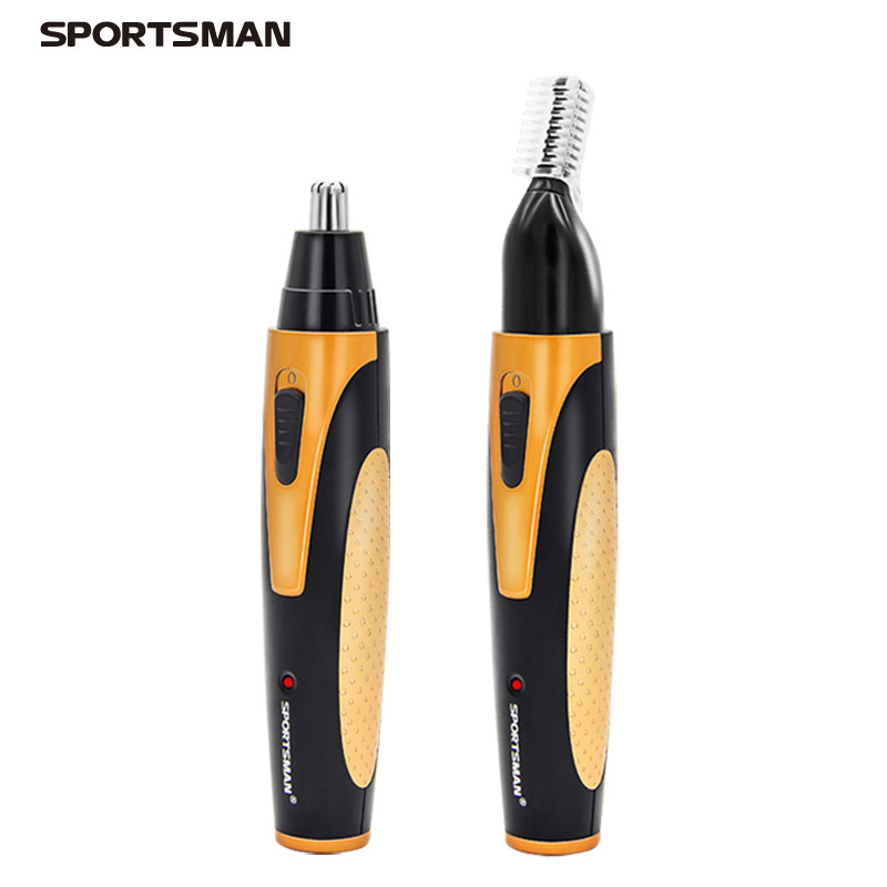Tubo de aluminio metálico transfronterizo cortador de pelo de nariz eléctrico pintura para hornear recargable multifuncional reparador de pelo de afeitado de nariz dos en uno image 23