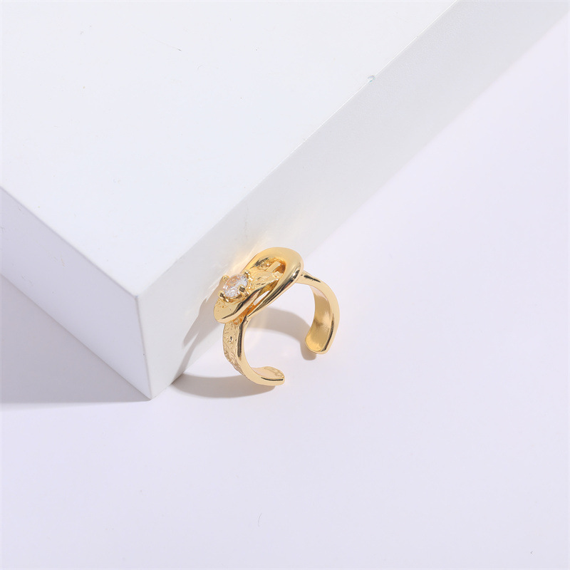 Simple Style Heart Shape Copper Hollow Out Open Ring 1 Piece