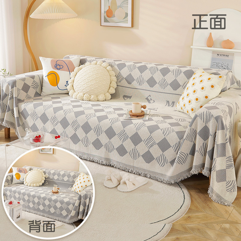 Cubierta de sofá estilo ins tela cubierta de sofá a prueba de polvo todo incluido cubierta de sofá de doble cara manta cubierta completa cojín de estilo nórdico