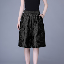 品质保证舒适透气减龄中年女气质新中式欧根纱提花休闲裤夏季短裤