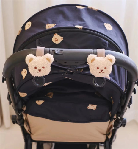 Korean ins style stroller hook maternal and child backpack walking artifact stroller baby bear head mommy bag hook