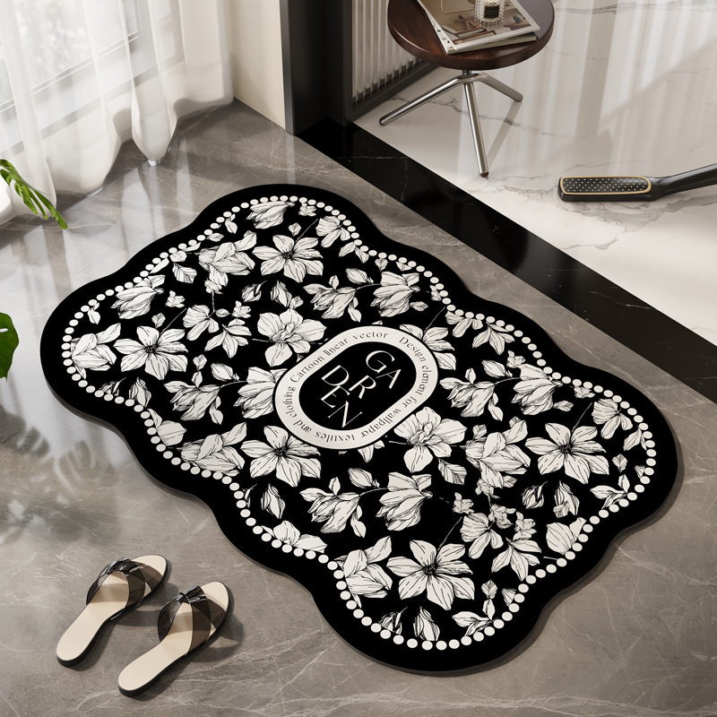 Small Fragrant-Style Water-Absorbing Diatomaceous Earth Mat for Bathroom Entrance, Non-Slip Mat for Home Use, Wear-Resistant and Dirt-Resistant Bathroom Mat