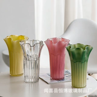 ins高级感定制玻璃花瓶家居客厅水养百合花瓶来样加工装饰摆件