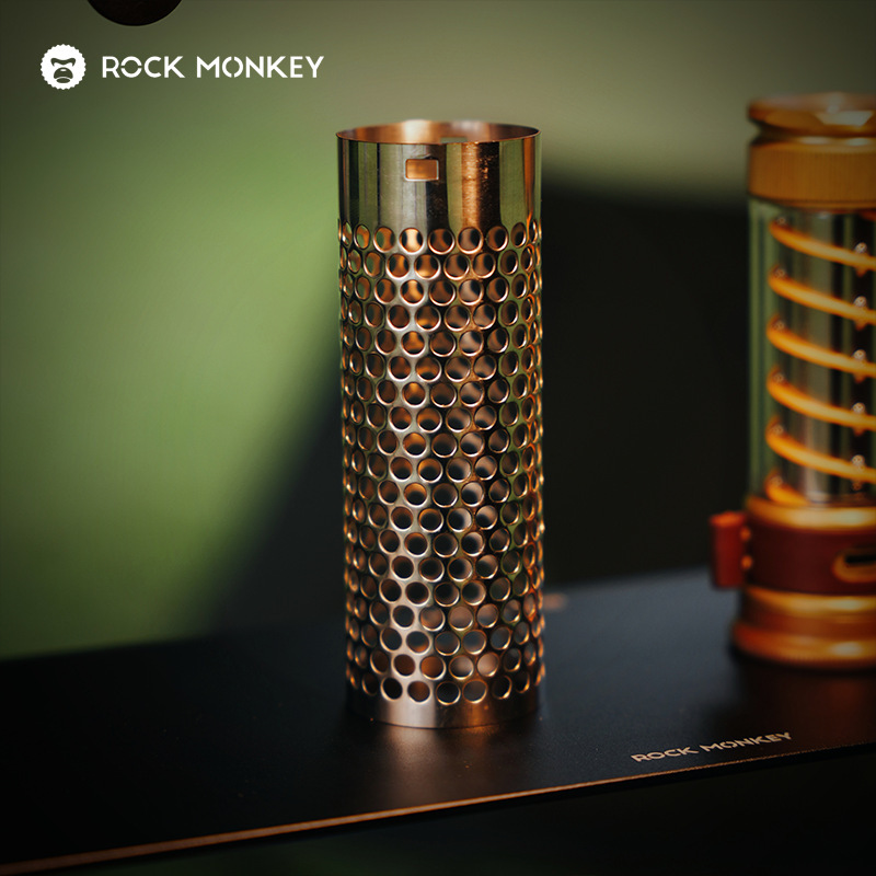 ROCKMONKEY アウトドア キャンプ 中空ランプシェード GZ ティール グッド ユニバーサル ステンレス鋼 バレル ブラック超薄型ランプシェード|undefined