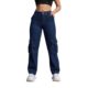 American Cross-border New Foreign Trade Women's Casual High Waist Crane Jeans Flip Pocket Straight Leg Jeans Pants