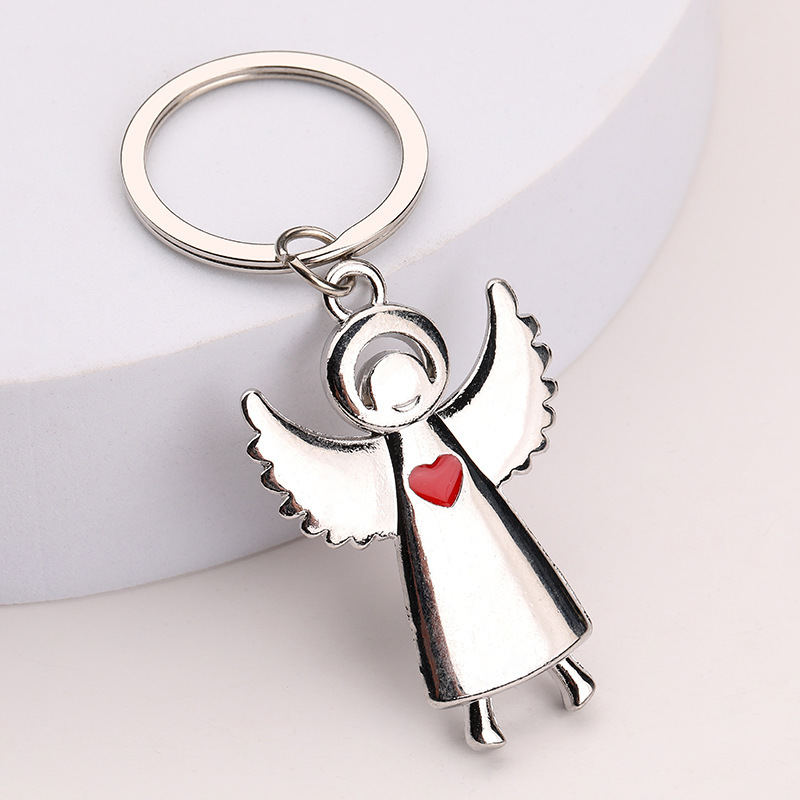 Cross-border European and American Saint wings Angel metal key chain religious church advertising small gifts promotional creative pendant